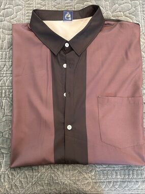 Men's Two-Tone Button-Up Shirt - gray with Black Trim